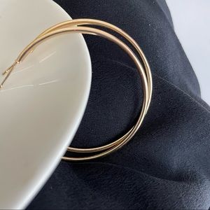 Essentials by A&B Consignment Two Inch Silver Hoop Earrings Hinge Closure